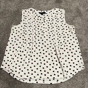 Fred David Black/Pink and Cream Polka Dot Sleeveless Blouse